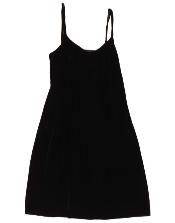 Abito sottoveste vintage da donna in velluto IT 48 XL Nero