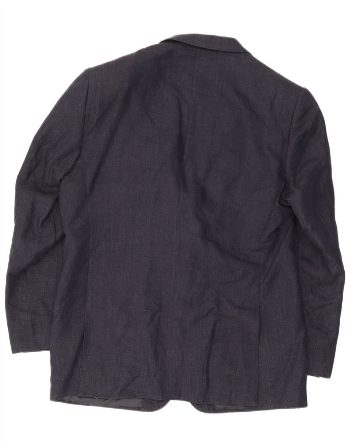 Giacca blazer a 3 bottoni da uomo Valentino IT 54 2XL Lino blu navy