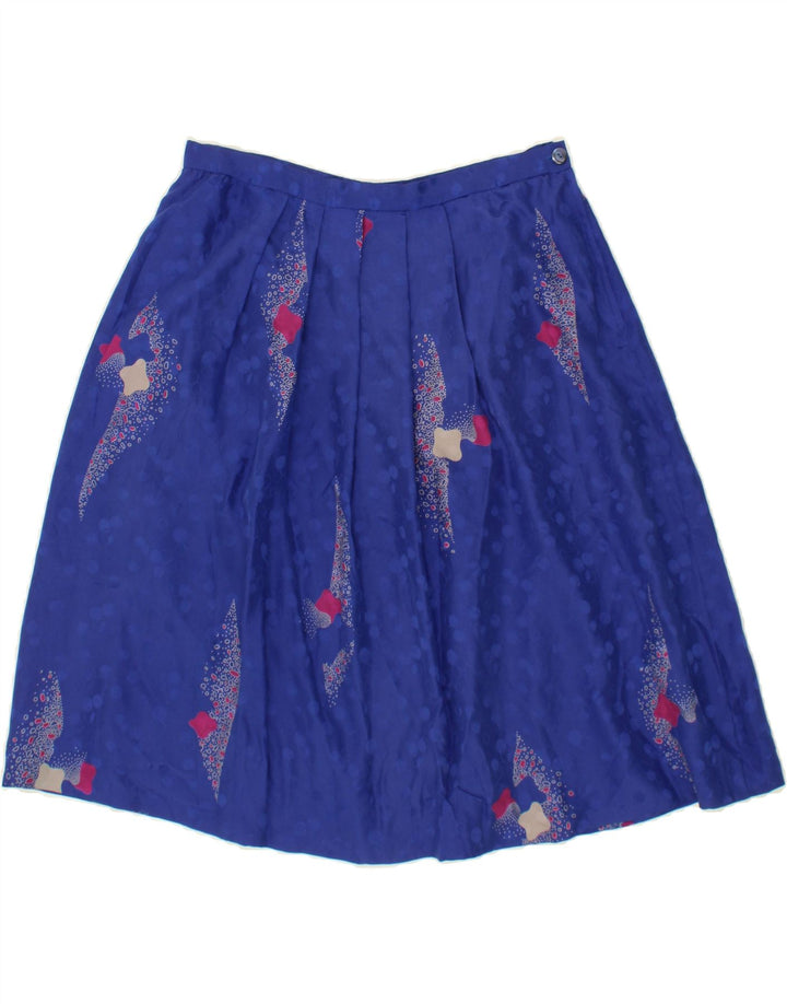 VINTAGE Womens Pleated Skirt W32 Large Blue Spotted Vintage Vintage and Second-Hand Vintage from Messina Hembry 