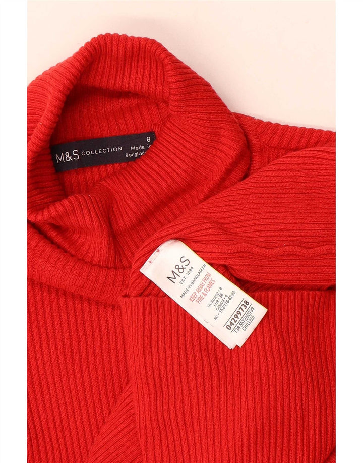Marks & Spencer Top da donna a maniche lunghe UK 8 Small Rosso in viscosa
