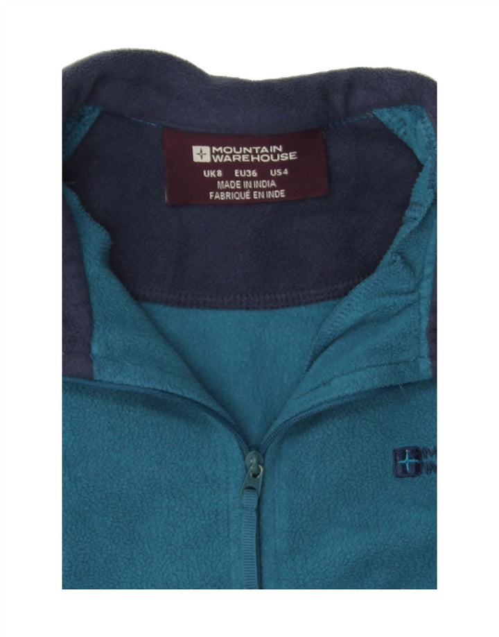MOUNTAIN WAREHOUSE Womens Zip Neck Fleece Jumper UK 8 Small Blue Polyester Vintage Mountain Warehouse and Second-Hand Mountain Warehouse from Messina Hembry 