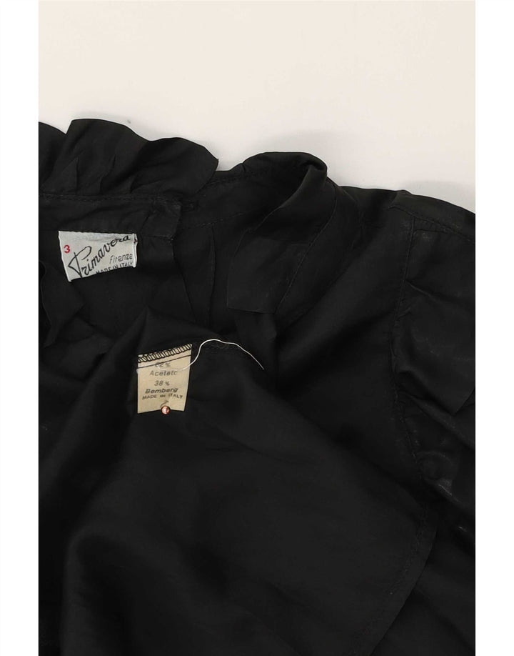 Primavera Firenze Camicetta oversize a maniche lunghe da donna US 3 XS Nera