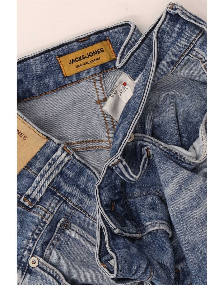 Jack & Jones Uomo GLENN Slim Jeans W32 L30 Cotone Blu