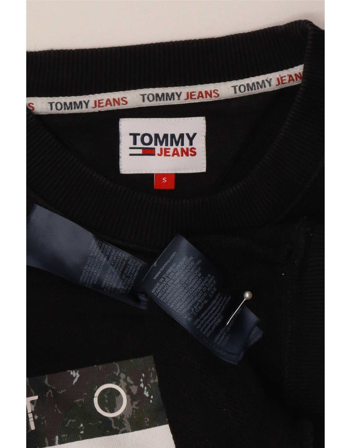Tommy Hilfiger Uomo Felpa grafica Maglione Piccolo Nero Colourblock