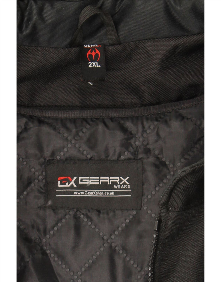 GEAR X Mens Racer Jacket UK 44 2XL Black Colourblock Polyester Vintage Gear X and Second-Hand Gear X from Messina Hembry 