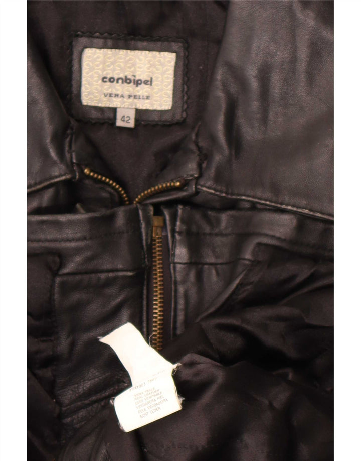 Giacca In Pelle Donna Conbipel IT 42 Media Nera
