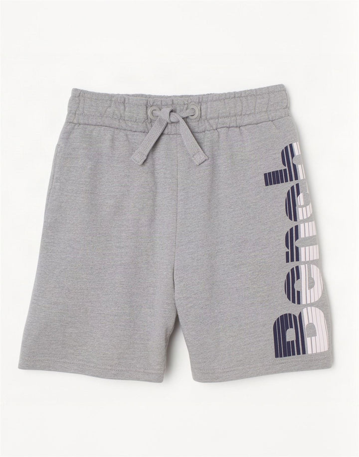 Pantaloncini sportivi grafici da banco per ragazzi 9-10 anni in cotone grigio