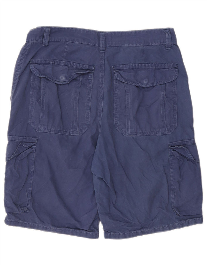 MARKS & SPENCER Pantaloncini cargo da uomo vestibilità regolare W30 cotone blu medio
