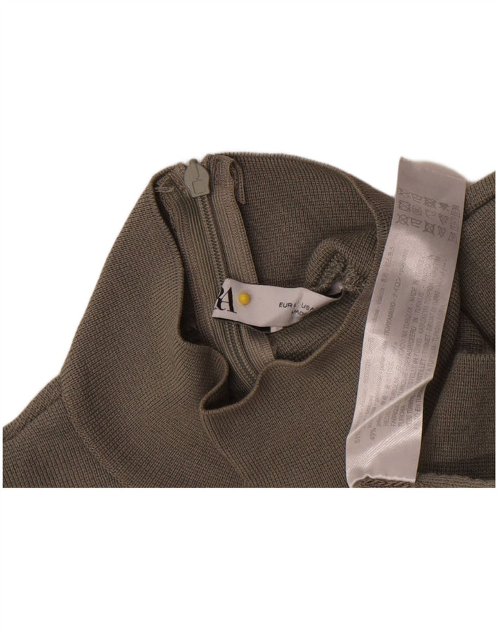 Top corto senza maniche da donna Zara in camicetta UK 14 grande in viscosa grigia