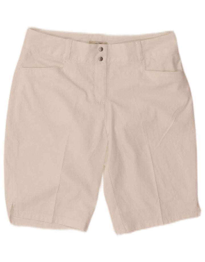ADIDAS Womens Casual Shorts UK 10 Small W30  White Polyester