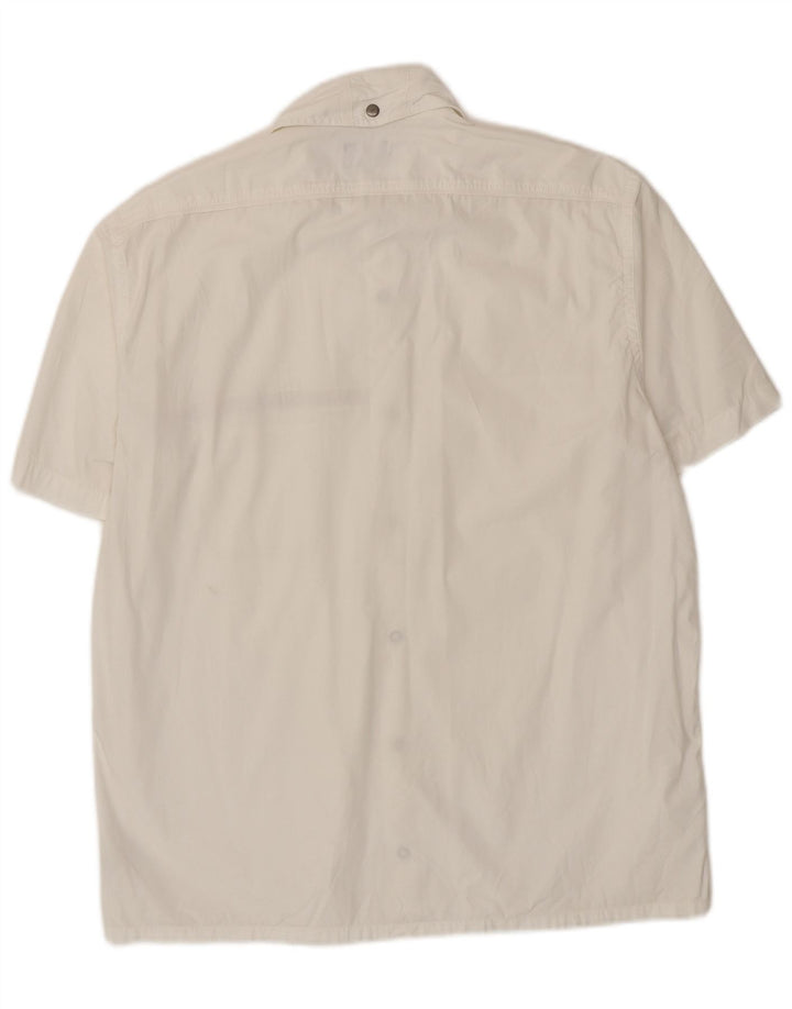 Camicia Trussardi Uomo Manica Corta Large in Cotone Bianco