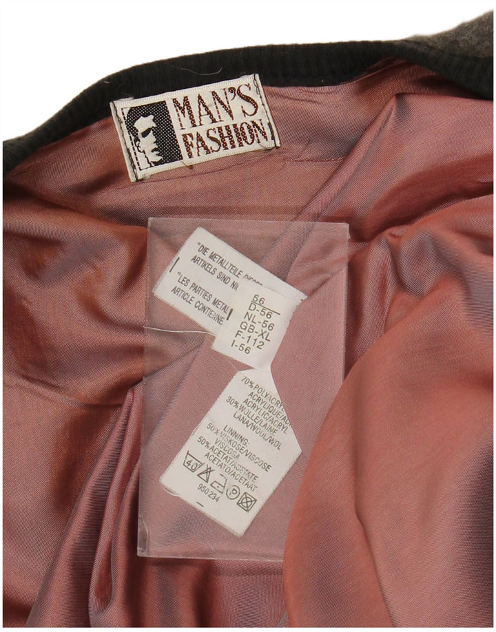 Maglione cardigan da uomo vintage XL grigio acrilico