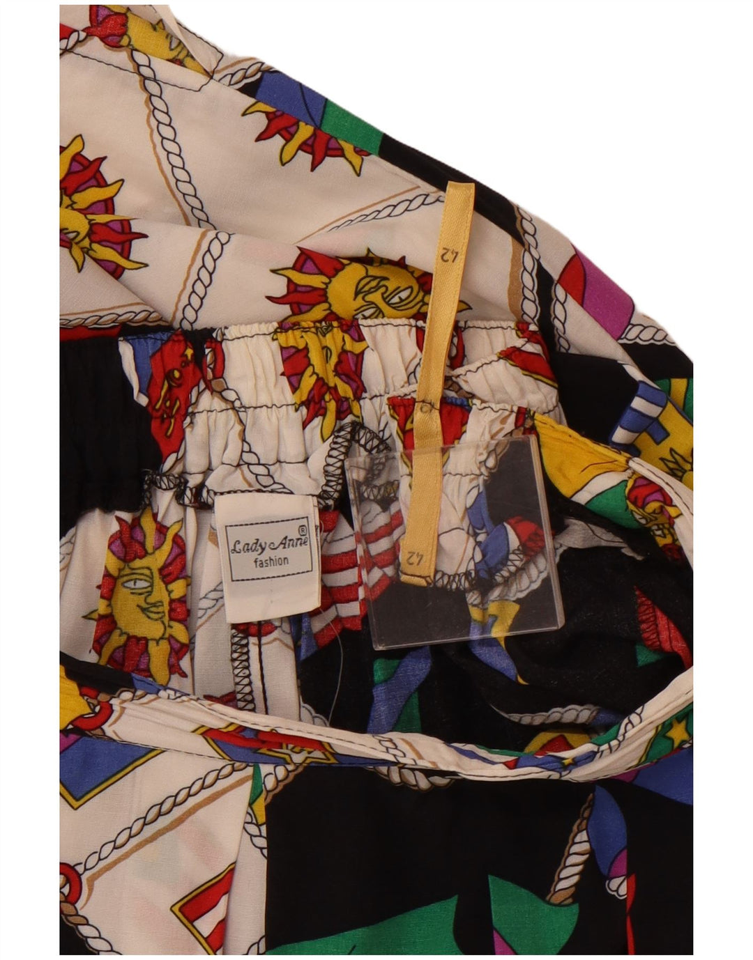 Gonna a trapezio grafica da donna VINTAGE IT 42 media W30 multicolore