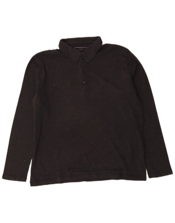 Polo Hugo Boss da uomo a maniche lunghe vestibilità regolare XL in cotone grigio