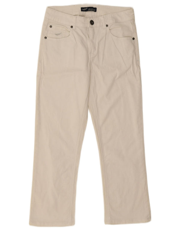 Jeans corti da donna Arizona UK 12 medi W28 L24 cotone bianco