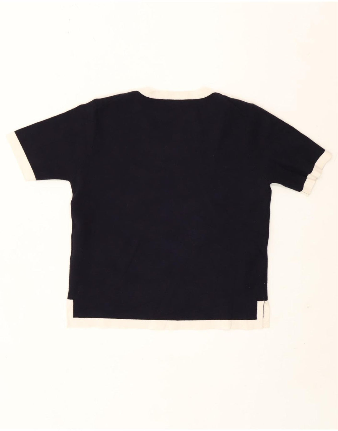 T-shirt da donna Zara Top UK 12 color block blu navy medio