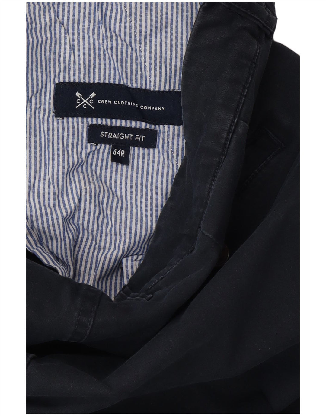 CREW CLOTHING Pantaloni chino dritti da uomo W34 L32 Blu Navy