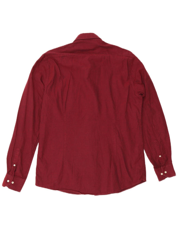 Camicia da uomo su misura Barbour misura grande in cotone bordeaux