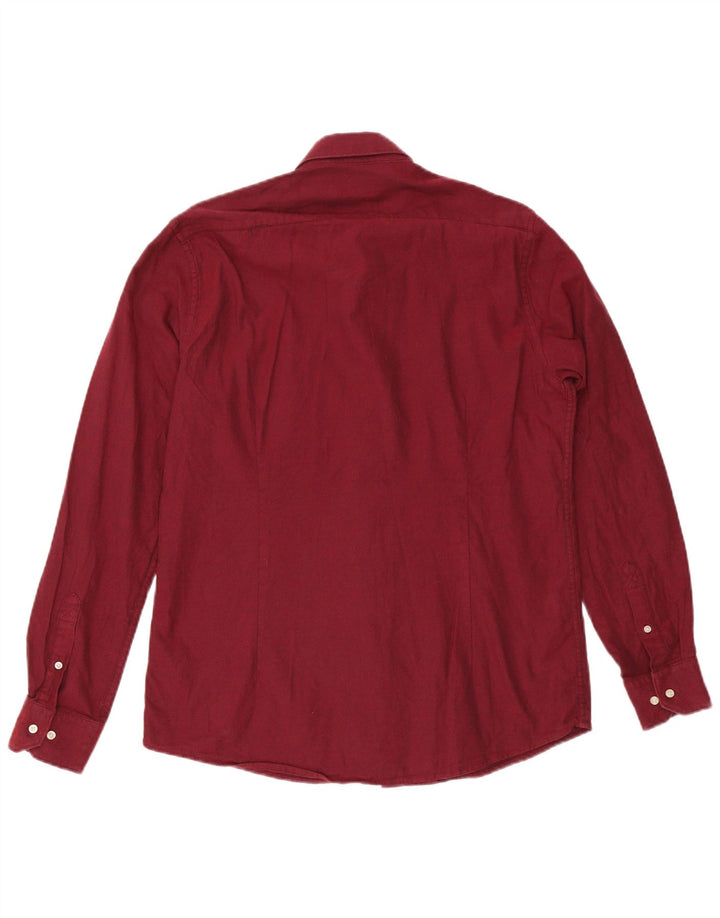 Camicia da uomo su misura Barbour misura grande in cotone bordeaux