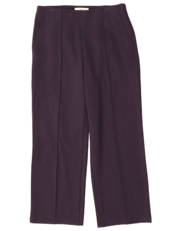 Pantaloni casual da donna Marks & Spencer UK 10 piccoli W28 L26 blu navy
