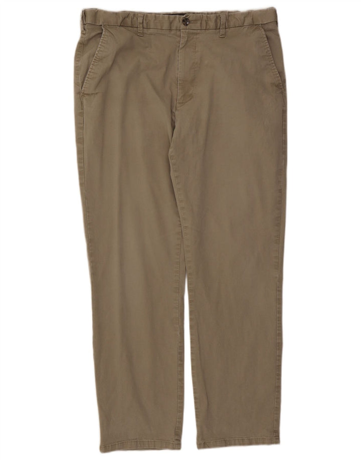Pantaloni chino regolari dritti da uomo Marks & Spencer W38 L29 cotone beige