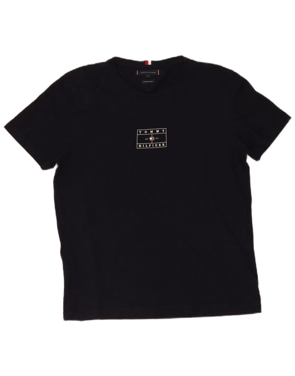 T-shirt grafica da uomo Tommy Hilfiger Top XL in cotone nero