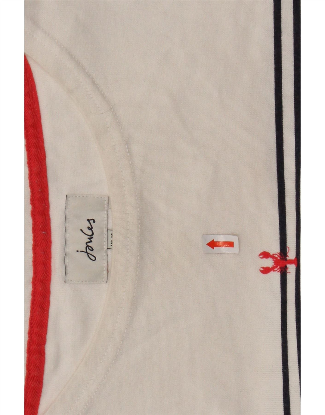 JOULES Top da donna a maniche lunghe UK 14 Large White Striped