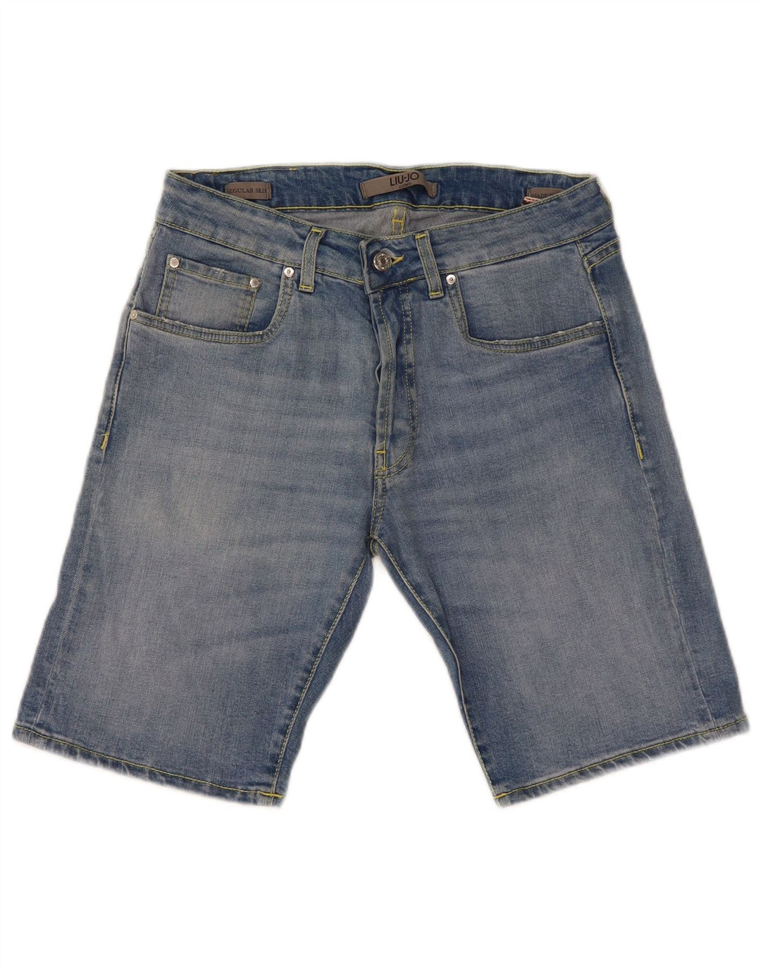 Pantaloncini di jeans slim regolari da uomo Liu Jo W32 in cotone blu medio