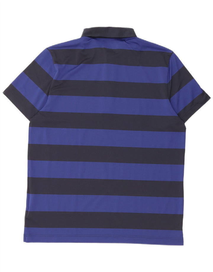 Polo da uomo LACOSTE taglia 6 XL poliestere a righe blu navy