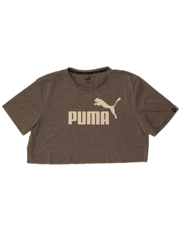 T-shirt grafica corta da donna Puma UK 16 grande grigio screziato