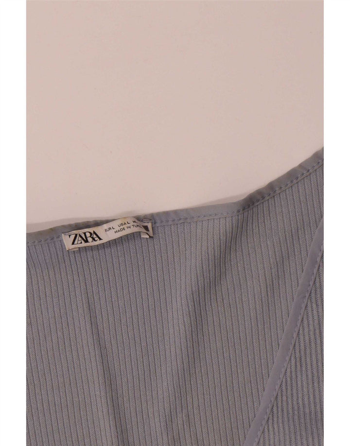 Top Zara a maniche corte da donna, taglia UK 16, grande, grigio