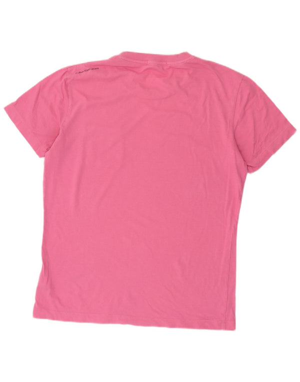 Maglietta Calvin Klein Jeans da donna vestibilità regolare UK 16 grande cotone rosa