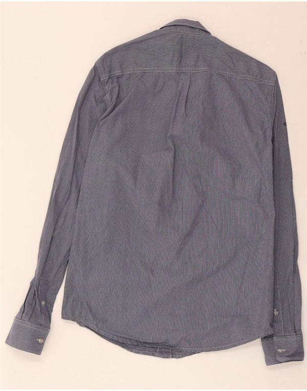 Camicia da uomo moderna classica vestibilità Superdry piccola in cotone gessato blu navy