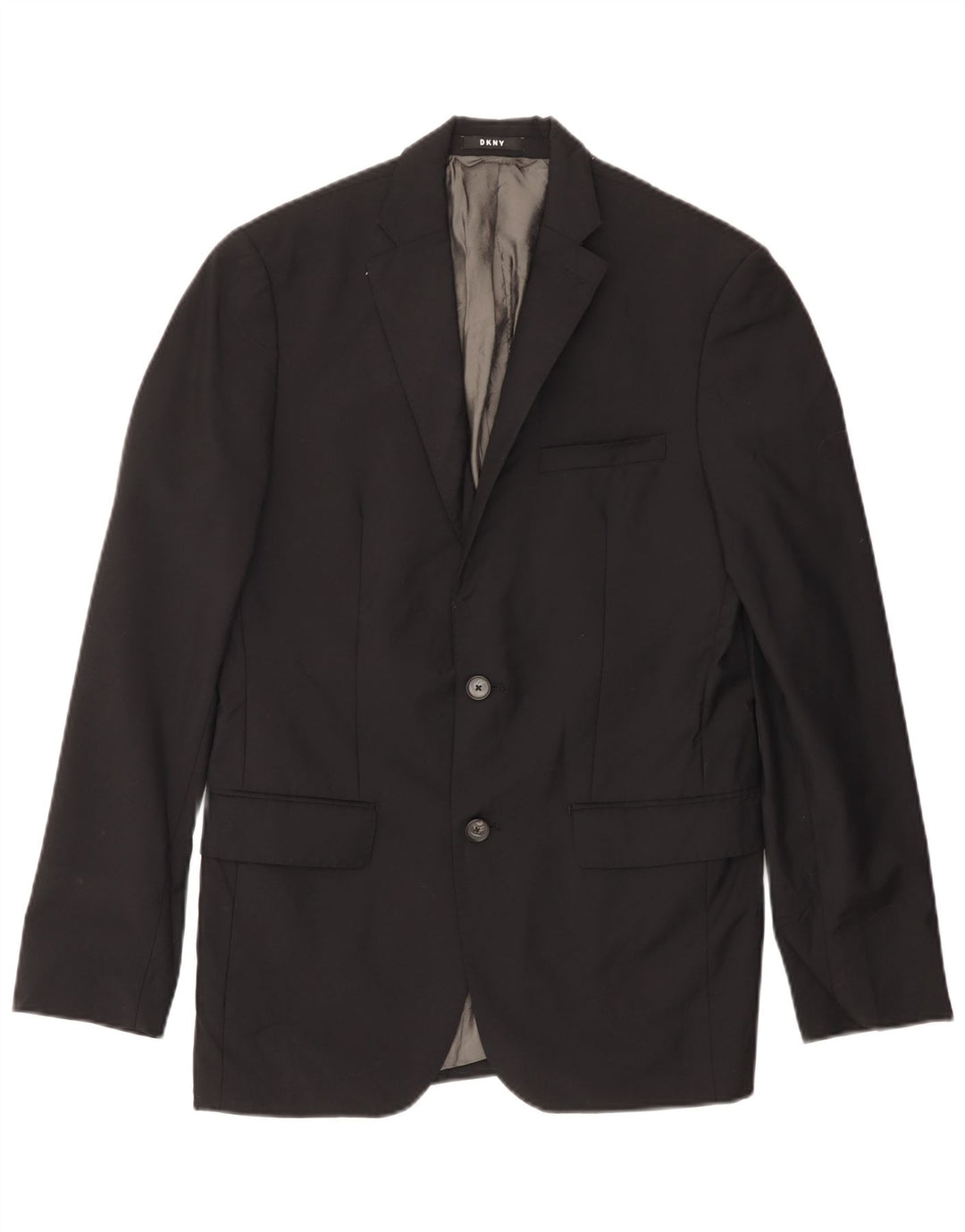 Giacca blazer da uomo a 2 bottoni Dkny UK 38 lana nera media