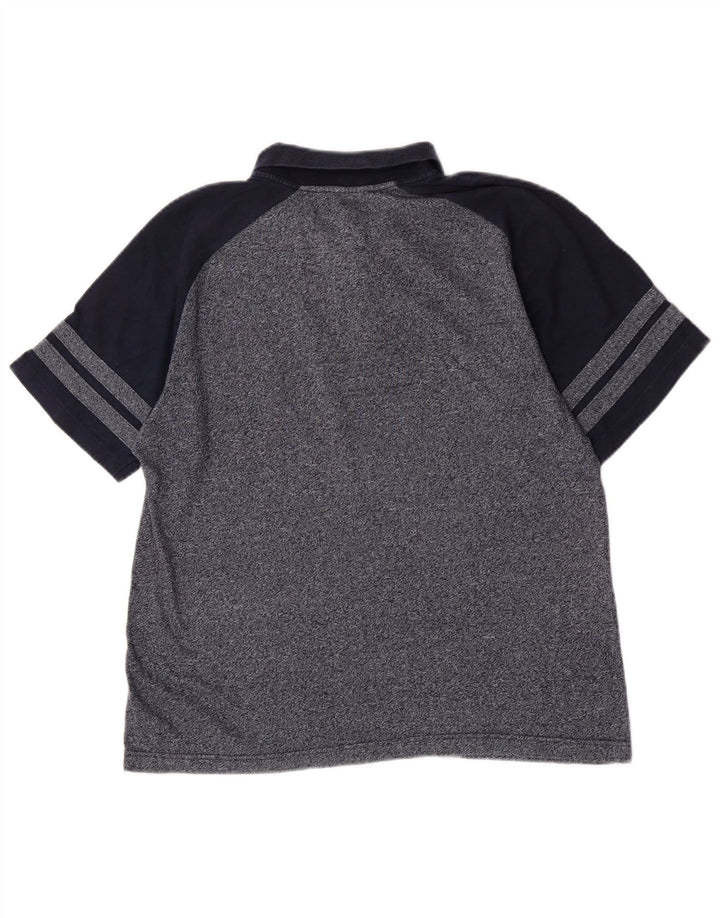 Polo da uomo Champion in cotone color block medio blu navy