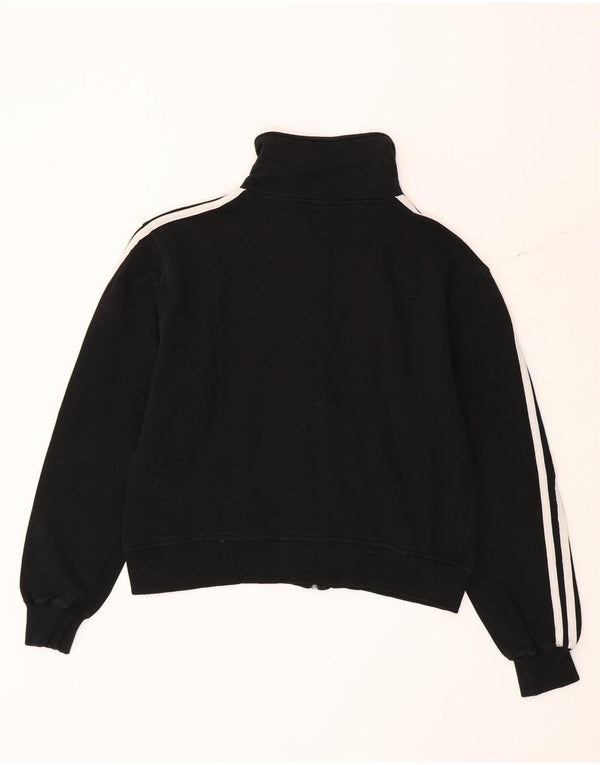 Giacca da ginnastica corta da donna Adidas UK 18 XL cotone nero