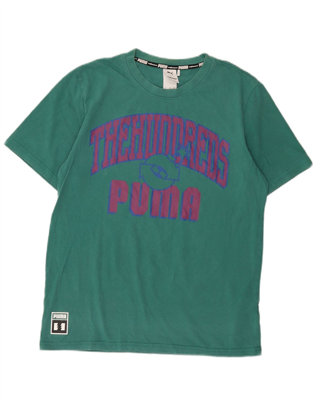 T-shirt grafica da uomo Puma Top in cotone verde medio