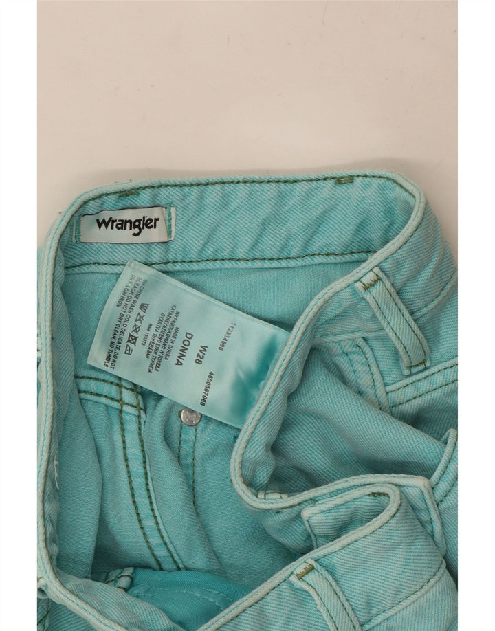 Pantaloncini di jeans da donna WRANGLER W28 cotone turchese medio