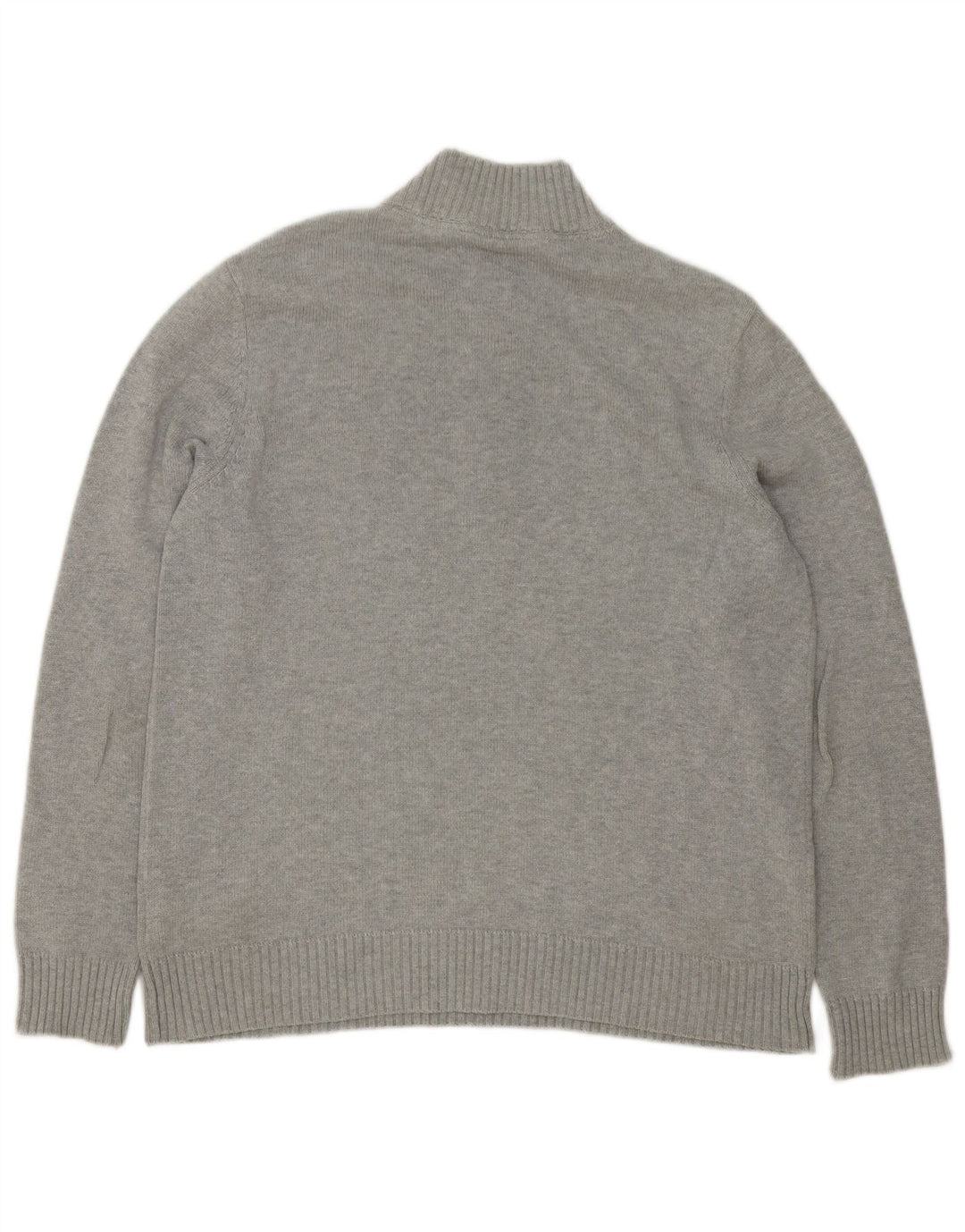 Crew Clothing Maglione da uomo con zip e collo in cotone grigio medio