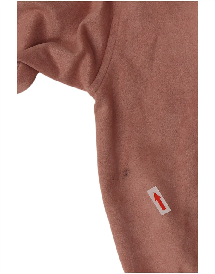 Maglione con cappuccio e zip da donna Zara UK 14 Poliestere rosa medio