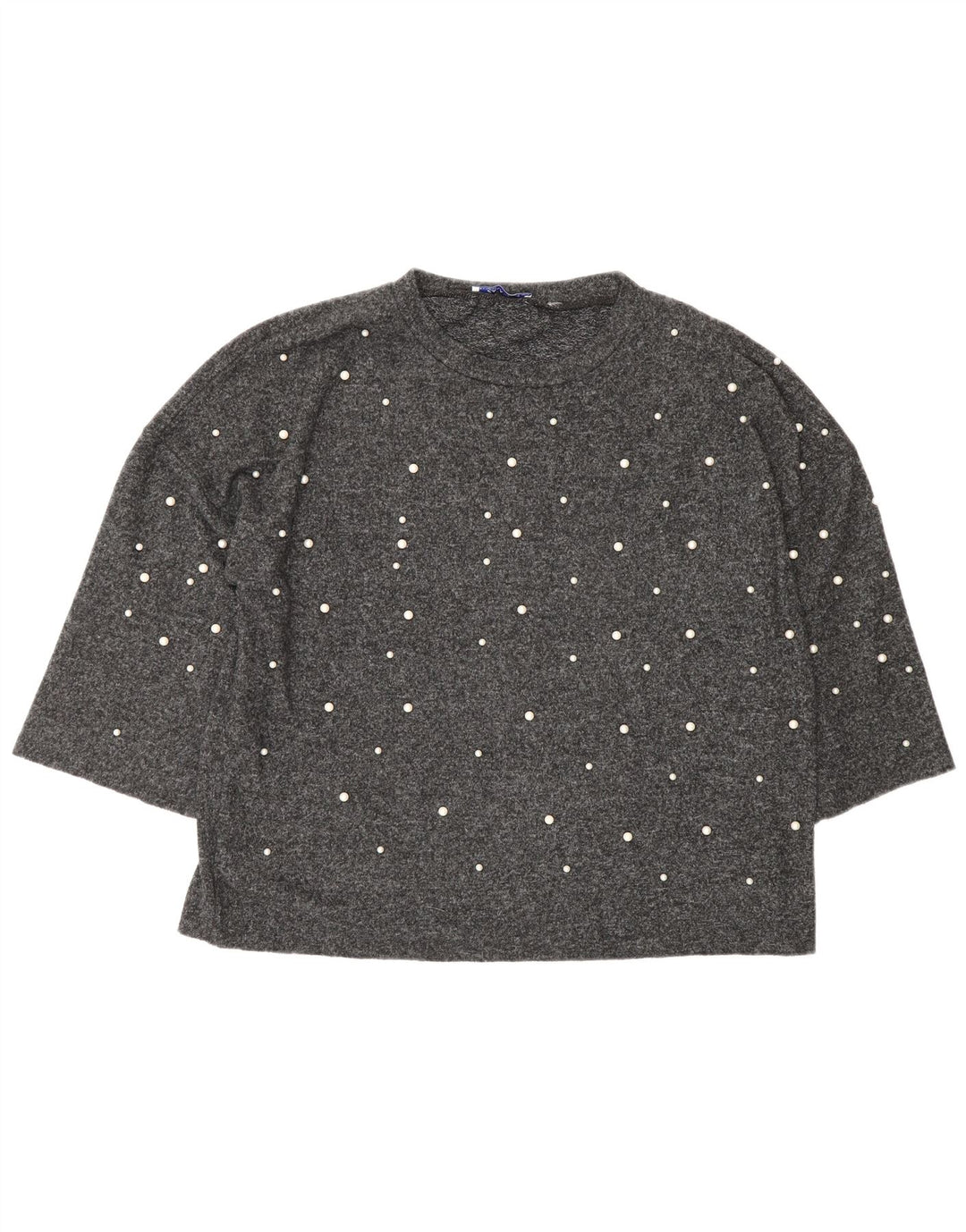 Top Zara da donna oversize con maniche a 3/4 UK 14 Poliestere grigio medio