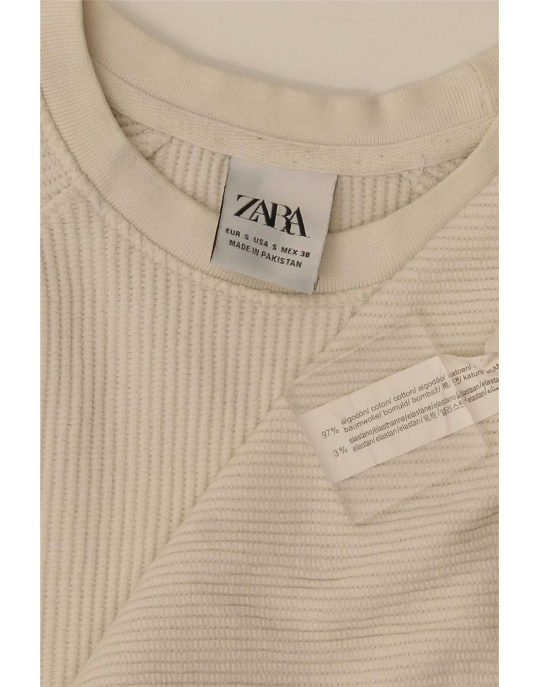 T-shirt Zara da uomo Top Small in cotone bianco