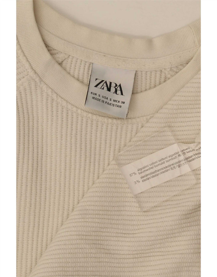 T-shirt Zara da uomo Top Small in cotone bianco