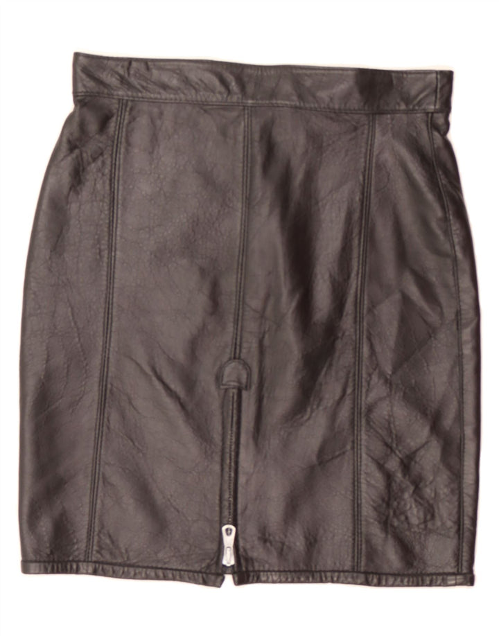 VINTAGE Womens Leather Pencil Skirt W30 Medium  Black Classic Vintage Vintage and Second-Hand Vintage from Messina Hembry 