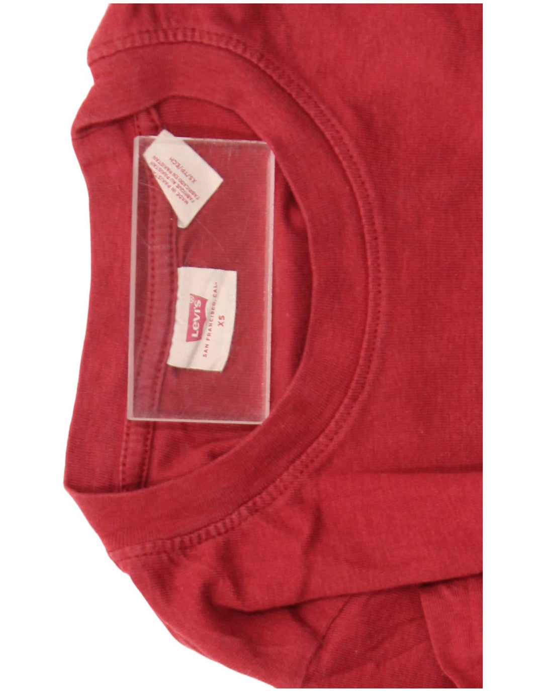 Levi's Donna Crop Top Manica Lunga UK 4 XS Rosso