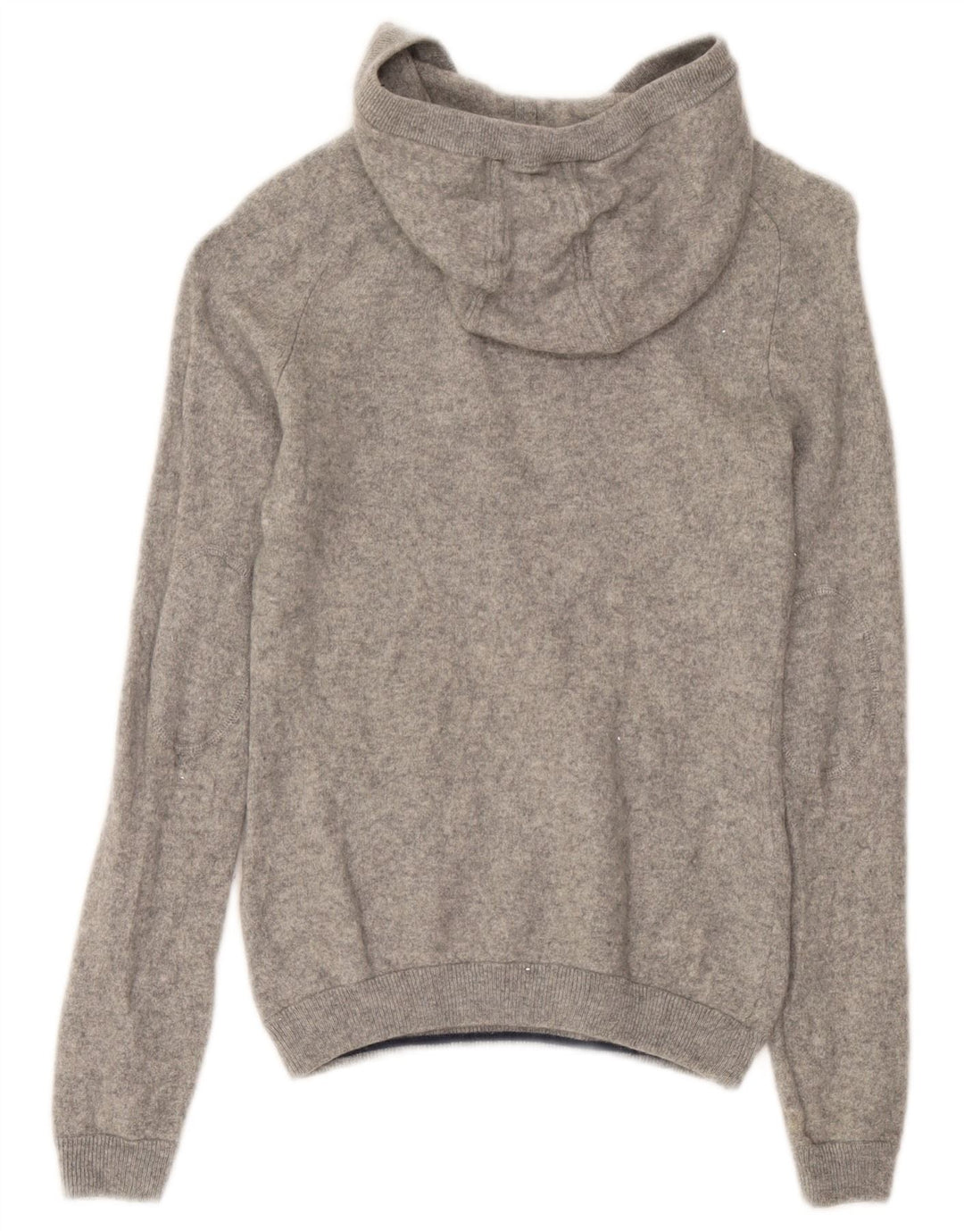 JACK WILLS Maglione corto con cappuccio da donna UK 12 Cashmere grigio medio