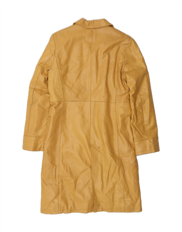 VINTAGE Womens Leather Coat IT 46 Large Yellow Leather Vintage Vintage and Second-Hand Vintage from Messina Hembry 