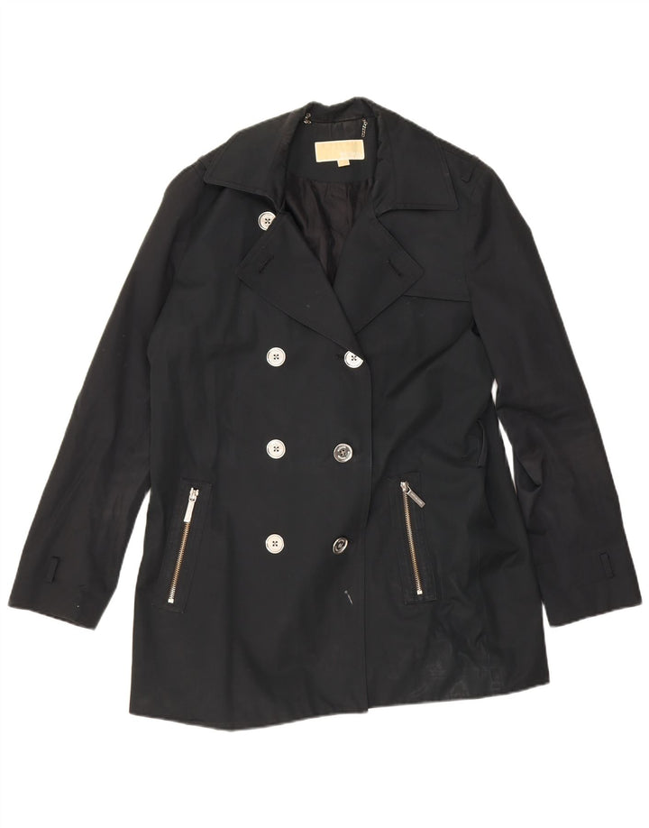 Trench corto doppiopetto da donna Michael Kors UK 16 grande nero