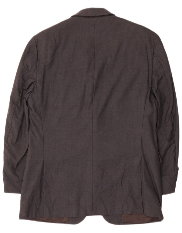 Giacca blazer da uomo a 2 bottoni Dkny UK 37 piccola lana grigia
