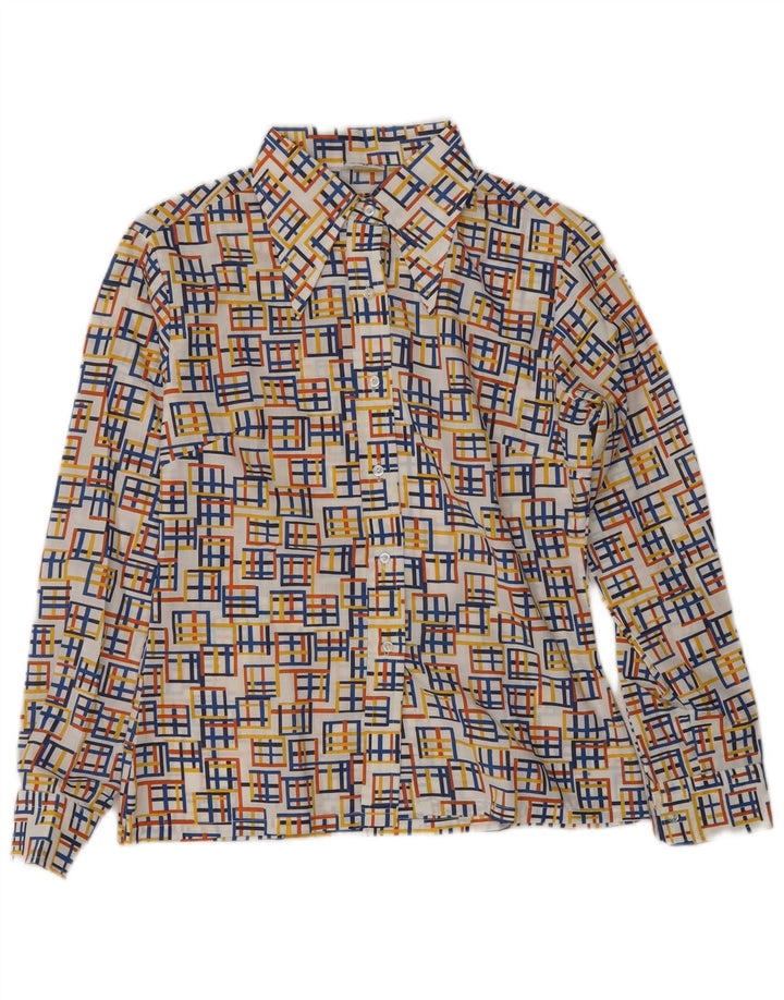 Camicetta camicia vintage da donna EU 40 Poliestere geometrico multicolore medio